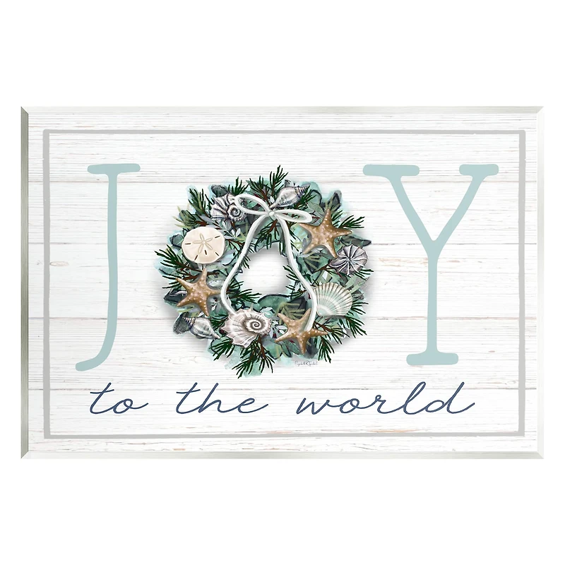 Stupell Industries Joy To The World Nautical Wreath Wall Plaque Art