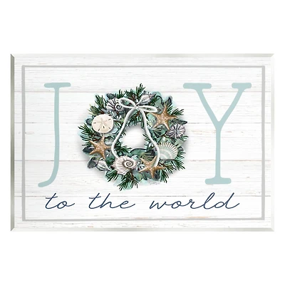 Stupell Industries Joy To The World Nautical Wreath Wall Plaque Art