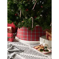 DII® Red Plaid Holiday Tree Collar