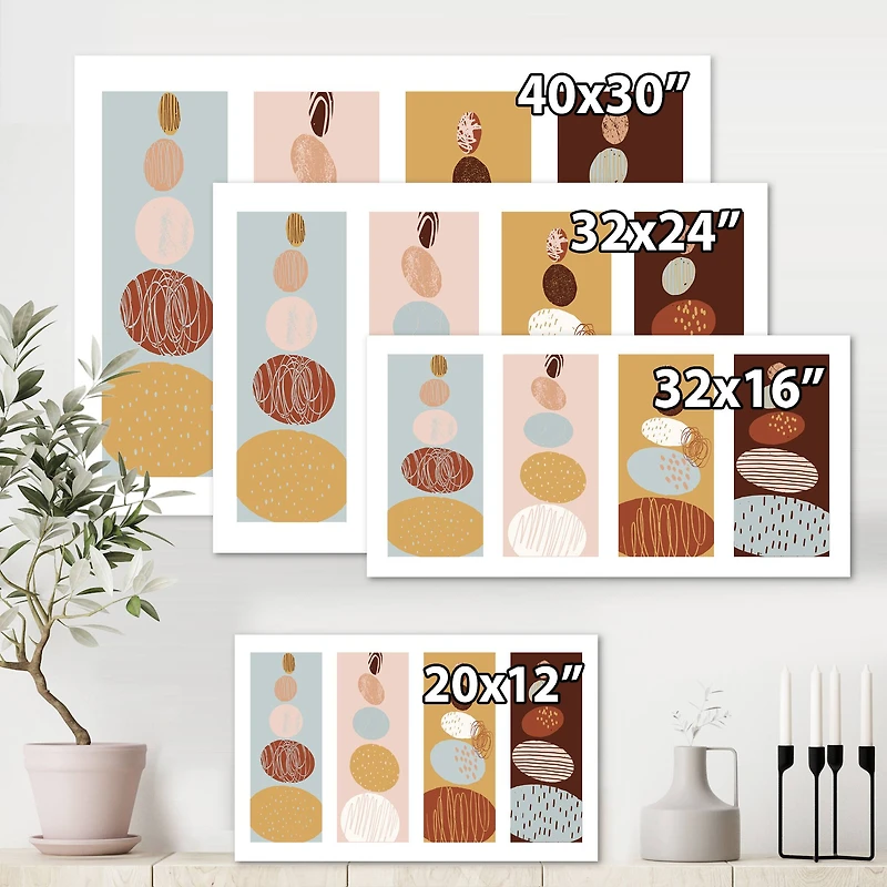 Designart - Minimalistic Compostion of Organic Shaped Pebbles