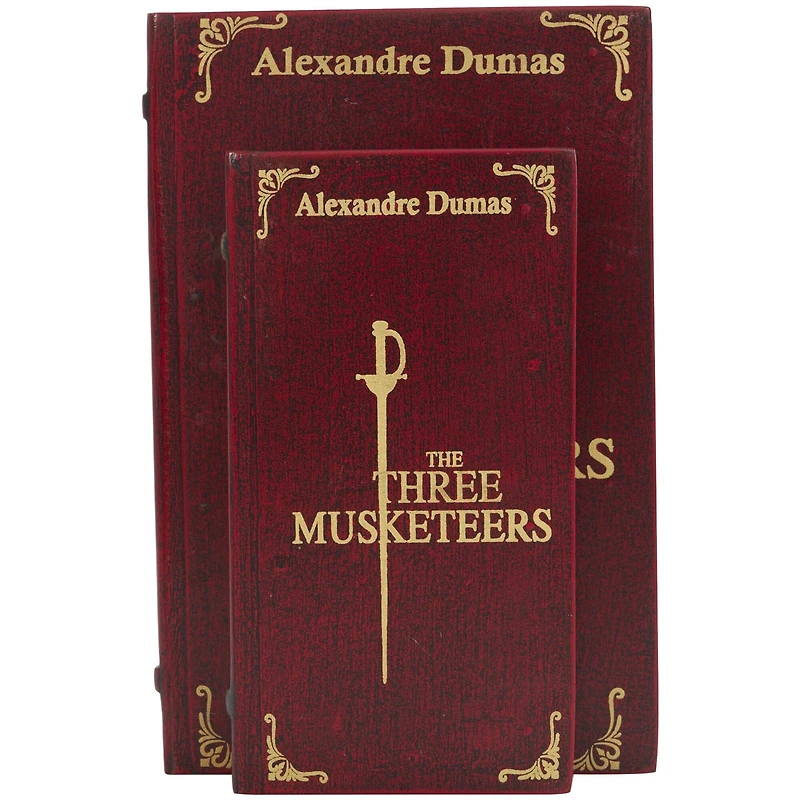 Red The Three Musketeers Storage Faux Book Box Set
