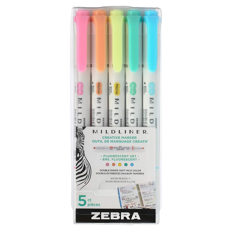 Zebra Mildliner™ Double Ended Creative Marker Set, Fluorescent 
