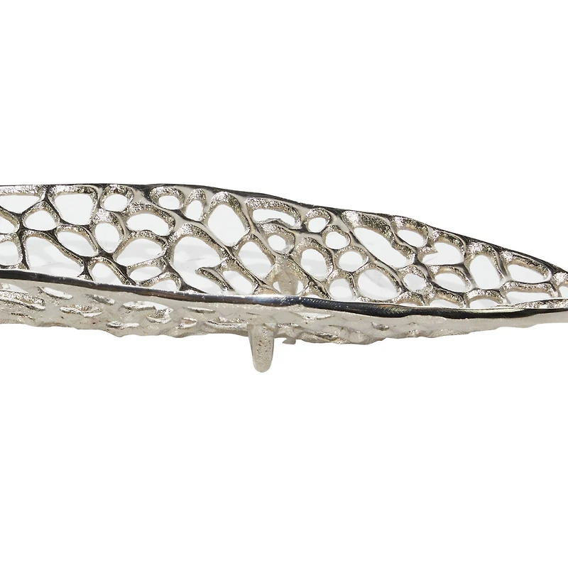 Silver Leaf Aluminum Glam Tray Set