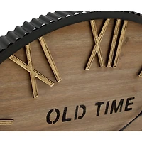Brown Farmhouse Wood Wall Clock