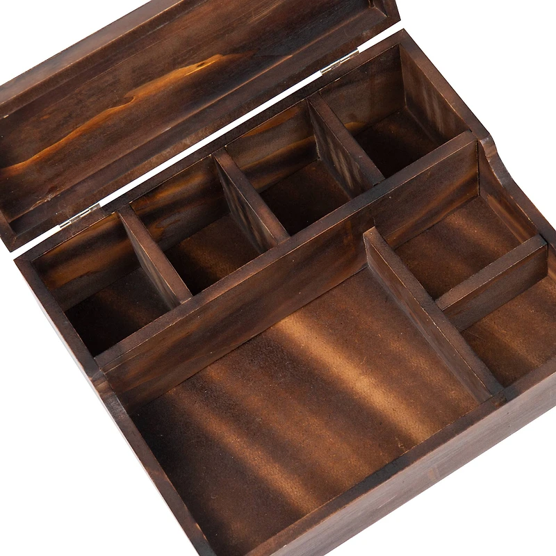 Mind Reader Bali Collection Brown 7-Compartment Valet Tray