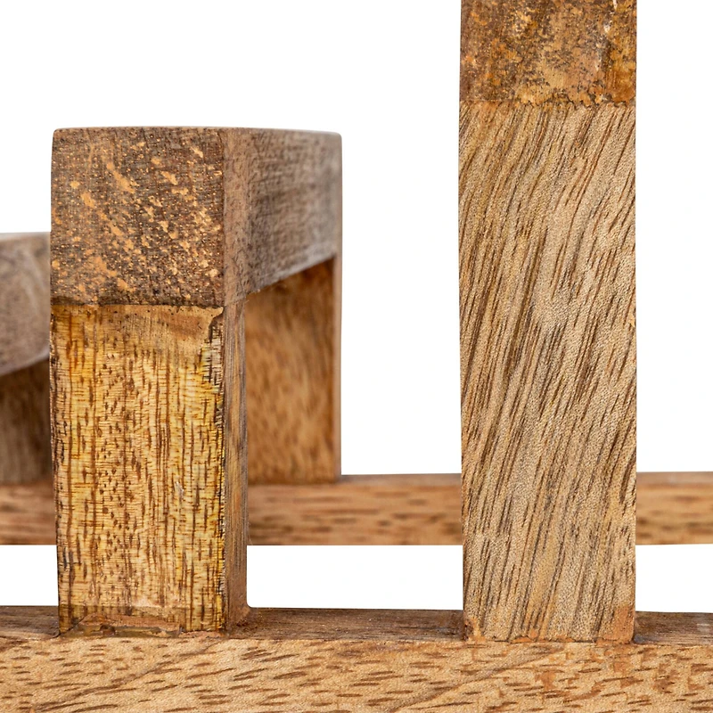 Hello Honey® 6" Natural 3 Section Mango Wood Cutting Board Stand