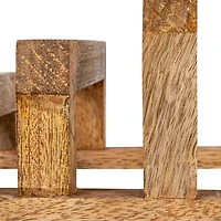 Hello Honey® 6" Natural 3 Section Mango Wood Cutting Board Stand