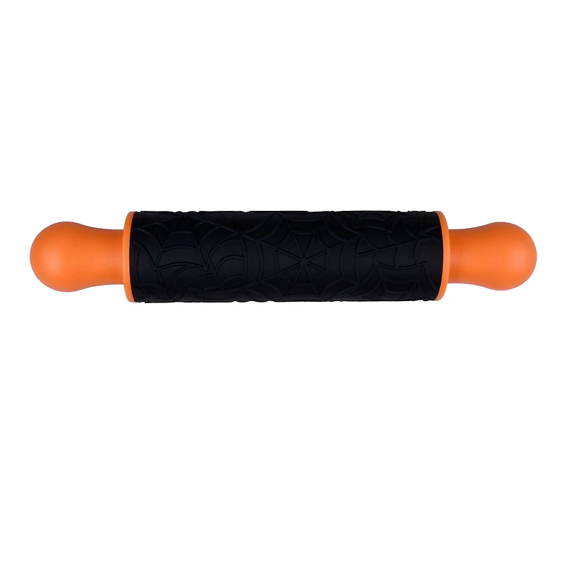 Orange & Black Spiderweb Silicone Rolling Pin by Makery™