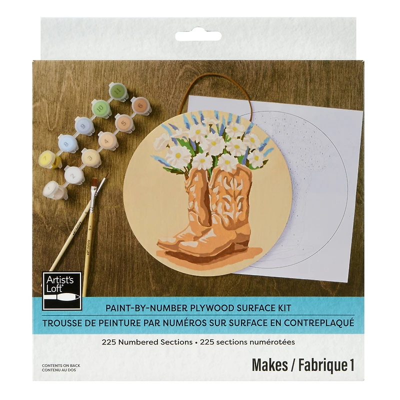 8" Boots Paint-by-Number Plywood Surface Kit by Artist's Loft®