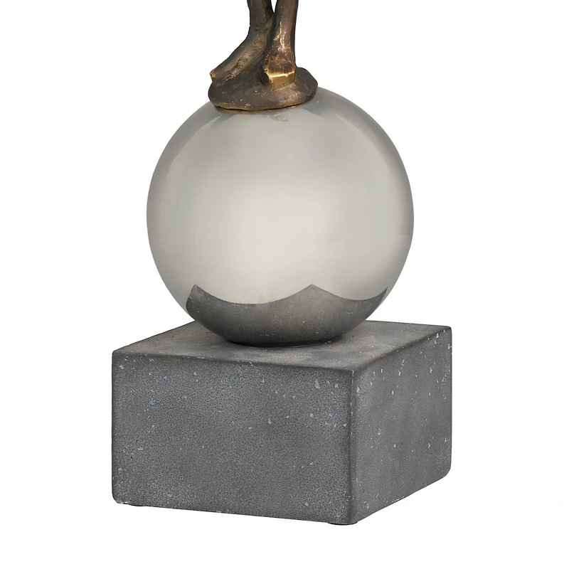 2ft. Silver People Sculpture with Stainless Steel Accents