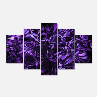 Designart - Purple Crystal Texture Design - Contemporary Canvas Art Print