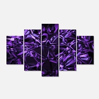 Designart - Purple Crystal Texture Design - Contemporary Canvas Art Print