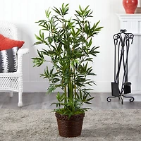 4ft. Bamboo Tree In Coiled Rope Planter