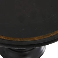 Black Wood and Glass Farmhouse Cake Stand with Cloche, 14" x 12" x 12"