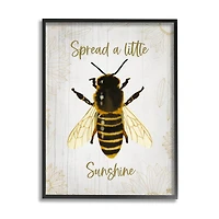 Stupell Industries Spread a Little Sunshine Phrase Country Bumble Bee Framed Wall Art