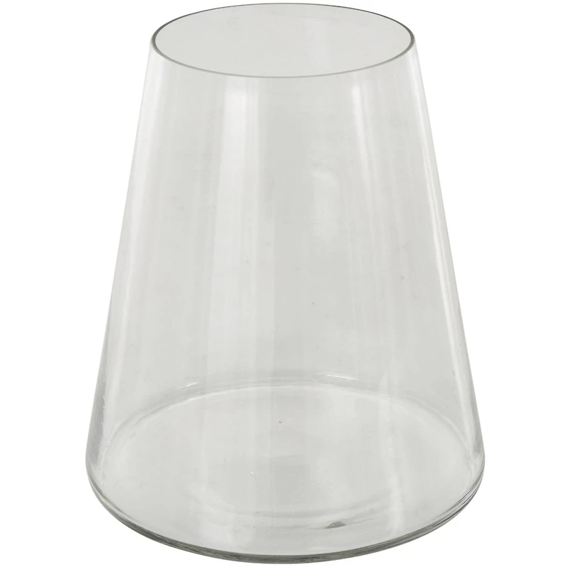 8.5" Clear Glass Wide Cone Shaped Decorative Vase