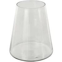 8.5" Clear Glass Wide Cone Shaped Decorative Vase