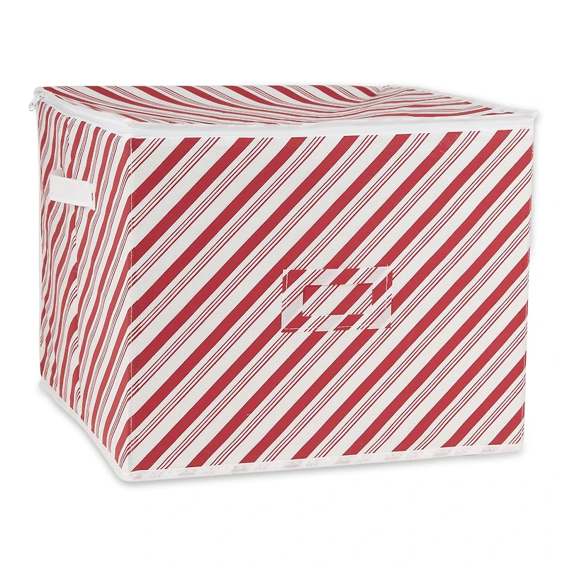 DII® Holiday Candy Stripe Print Large Ornament Storage