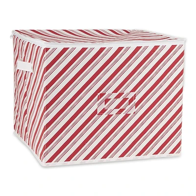 DII® Holiday Candy Stripe Print Large Ornament Storage