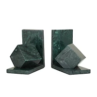 CosmoLiving by Cosmopolitan 6" Green Marble Orb Bookends Set