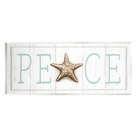 Stupell Industries Peace Seasonal Starfish Sign Wall Plaque Art