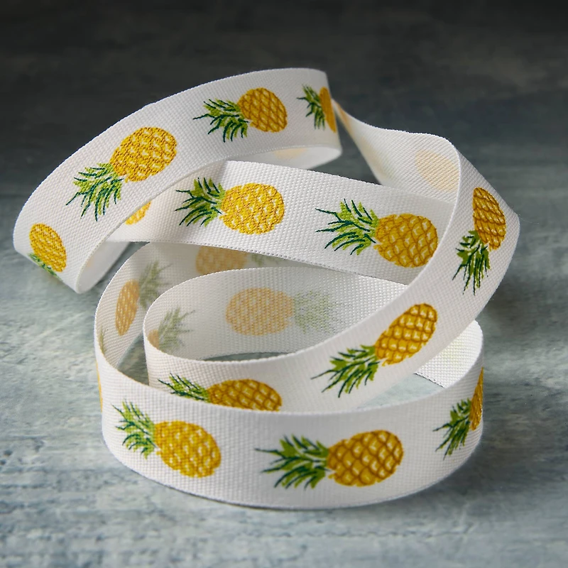 5/8'' x 7yd. Yellow Pineapple by Celebrate It® Classic