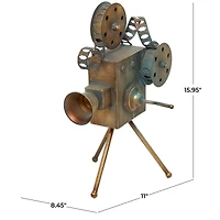 The Novogratz 16" Brown Metal Decorative Camera Film Sculpture