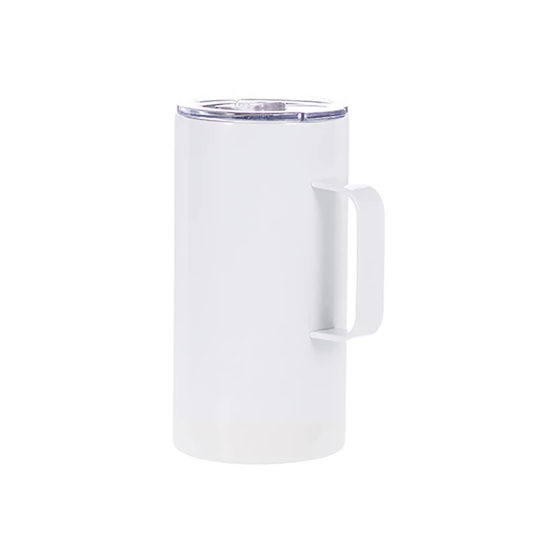 Craft Express 20oz. White Stainless Steel Mug with Handle and Slide Lid, 4ct.