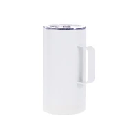 Craft Express 20oz. White Stainless Steel Mug with Handle and Slide Lid, 4ct.