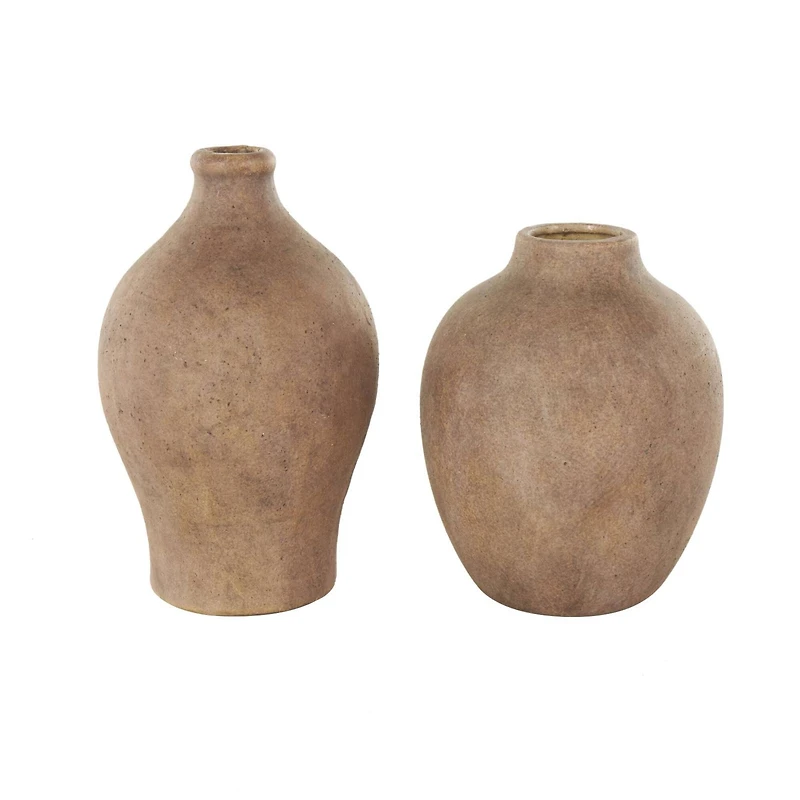 Copper Ceramic Antique Style Textured Vases, 2ct.