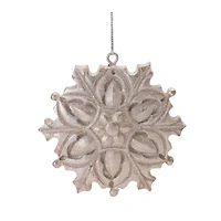 Ornate Champagne Snowflake Ornaments Set