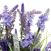 12" Lavender Bouquet in Flower Spring Basket with Handle