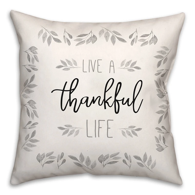 Off-White Live A Thankful Life Throw Pillow