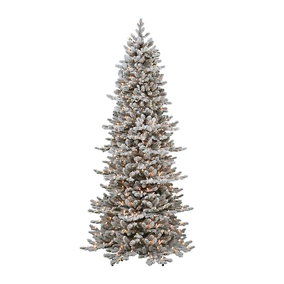 6.5ft. Pre-Lit Flocked Royal Majestic Douglas Fir Artificial Christmas Tree, Clear Lights