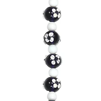 Blue & White Lamp Work Glass Round Beads by Bead Landing®