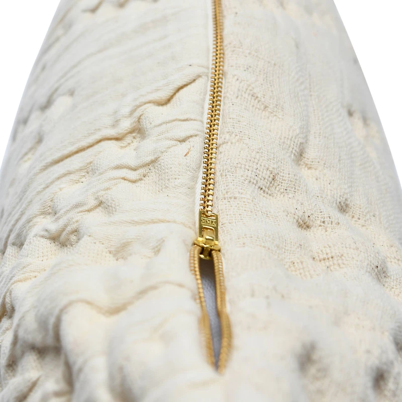 Hello Honey® Cream Cotton Jacquard Pillow