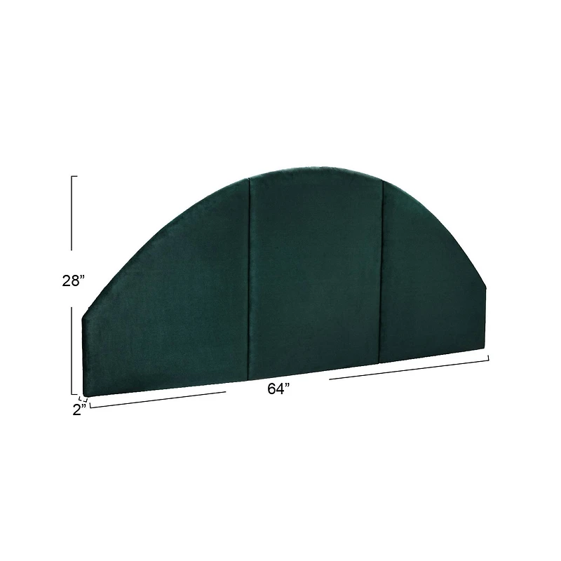 Hello Honey® NoSom 5ft. Queen Sized Emerald Green Upholstered Velvet Panel Arched Headboard