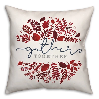Gather Together Leaves Autumn Throw Pillow