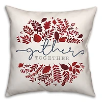 Gather Together Leaves Autumn Throw Pillow