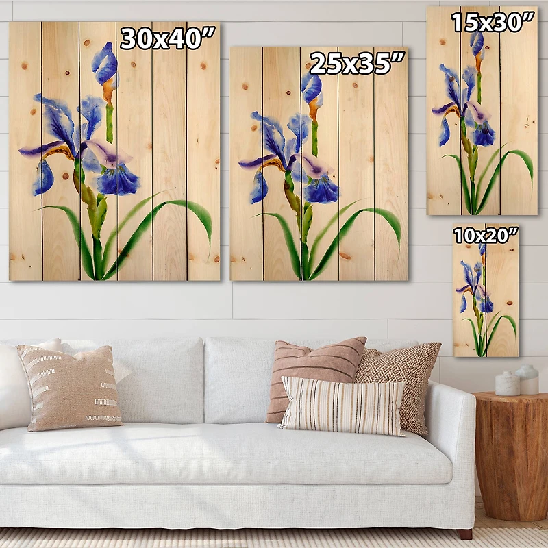 Designart - Retro Blue Iris Flower