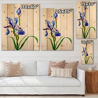 Designart - Retro Blue Iris Flower