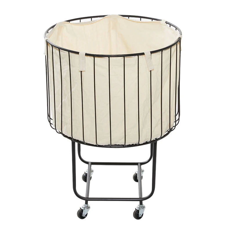 Black Contemporary Metal Storage Cart, 26" x 19"