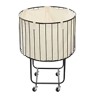 Black Contemporary Metal Storage Cart, 26" x 19"