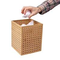 Mind Reader Lattice Bamboo Wastepaper Basket Set