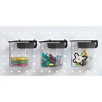 Pegboard Storage Bins with Black Lids, 3ct. by Simply Tidy™