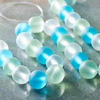 12 Pack: Matte Sea Mix Round Glass Beads, 8mm by Bead Landing™