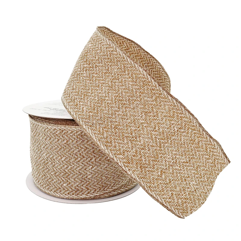 2.5" x 25ft. Wired Herringbone Ribbon by Celebrate It™ Décor