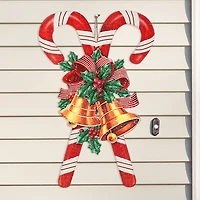 Glitzhome® 24" Metal Glitter Santa, Reindeer & Candy Cane Yard Stake Set