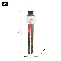 53" Red, Green & White Snowman Windsock