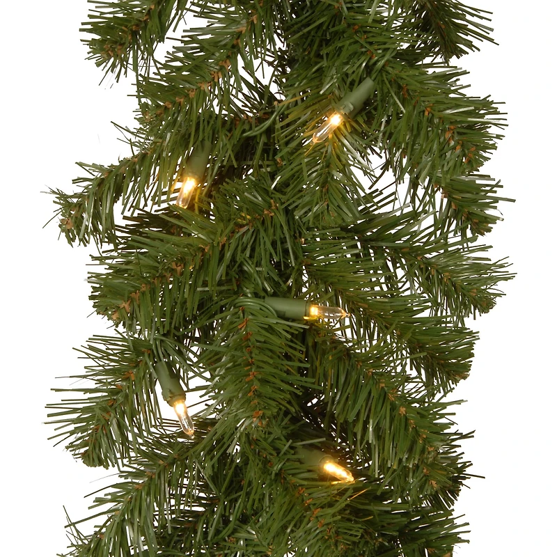 9' x 10" Pre-lit North Valley® Spruce Artificial Christmas Garland with 50 Battery Operated Dual LED Lights